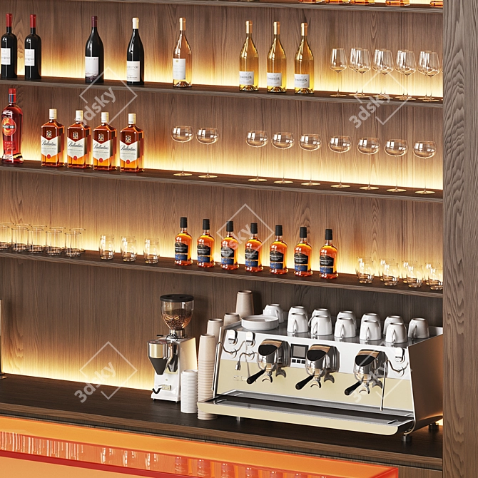 Luminous Minimalistic Bar Counter 3D model image 3