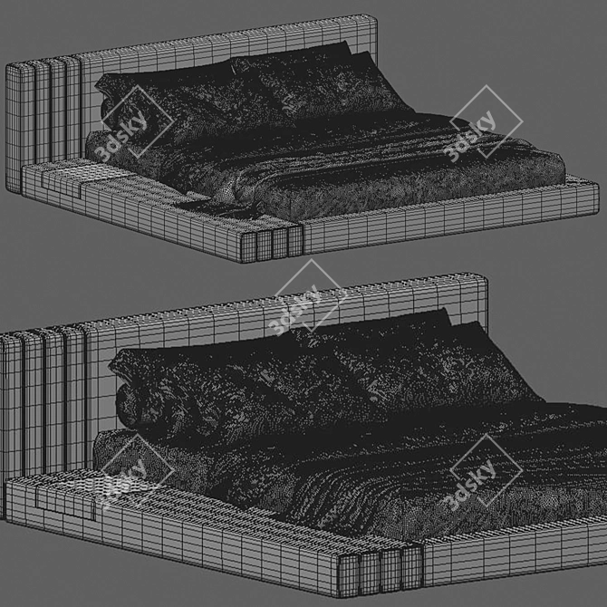 Queen Size Bed Frame 18 3D model image 7