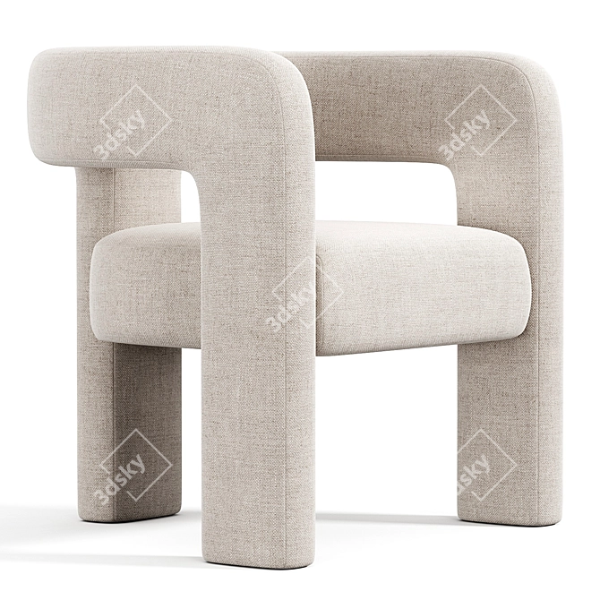 Cozy Boucle Accent Armchair 3D model image 1