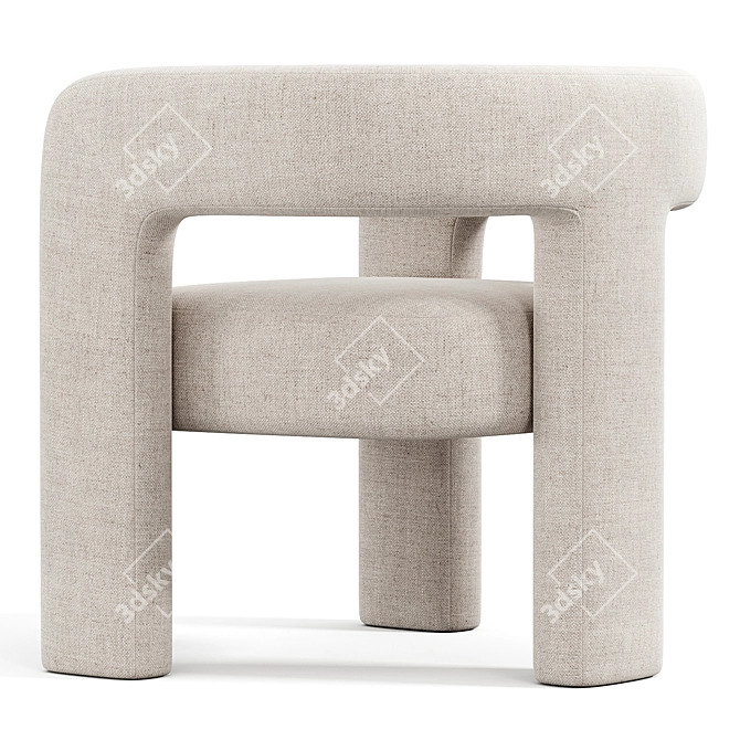 Cozy Boucle Accent Armchair 3D model image 6