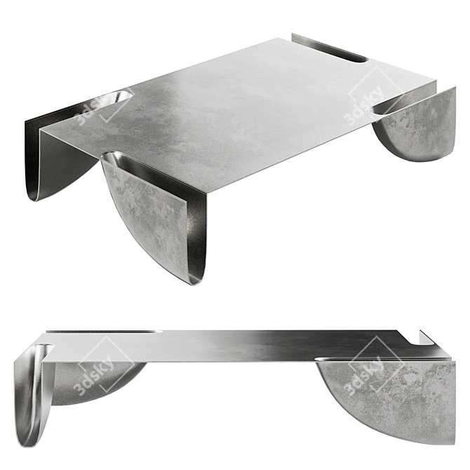 Modern Aluminum Coffee Table by CORPUS STUDIO 3D model image 1