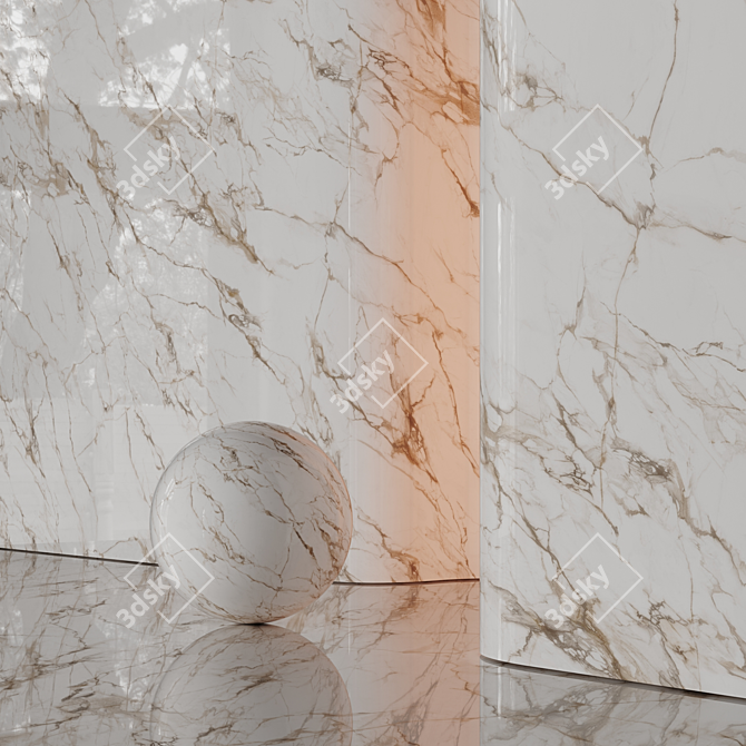 Marble Texture Set with Reflections 3D model image 2