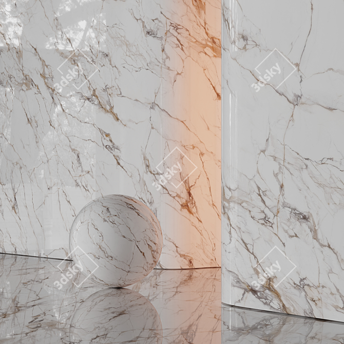 Marble Texture Set with Reflections 3D model image 4