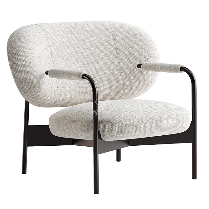 Modern Cross Lounge Chair in Millimeters 3D model image 1