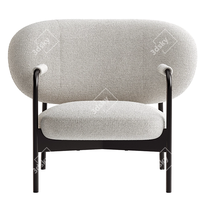 Modern Cross Lounge Chair in Millimeters 3D model image 3