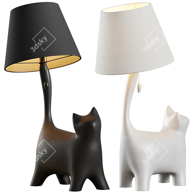 Whimsical Cat Hat Lamp 3D model image 1