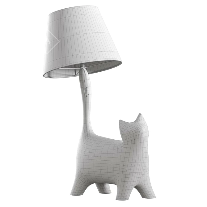 Whimsical Cat Hat Lamp 3D model image 4