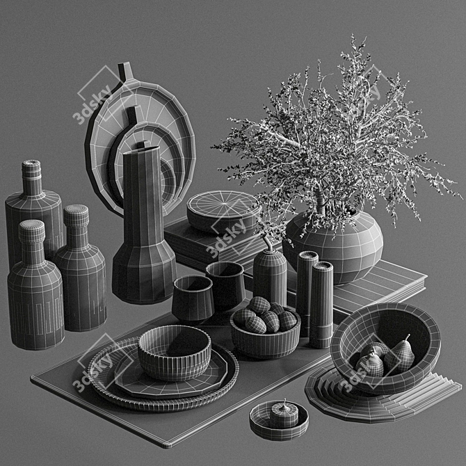 Decorative Set 3D Models Bundle 3D model image 7