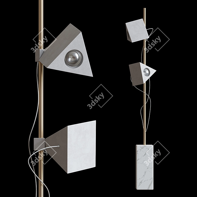 Elegant Nembus Floor Lamp 3D model image 3