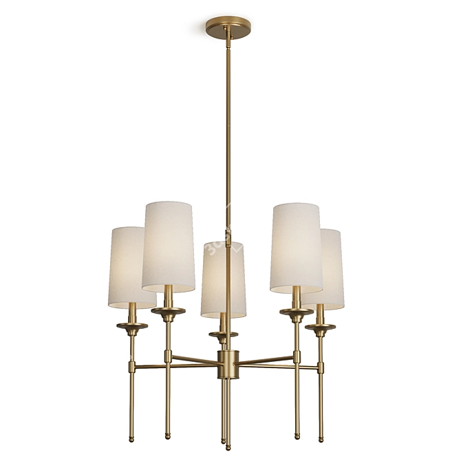 Elegant Decadence Chandelier 5-Light 3D model image 1