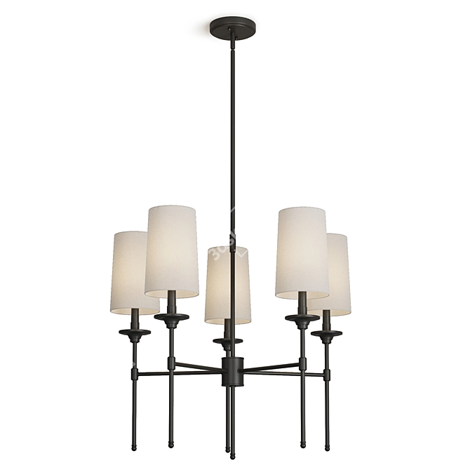 Elegant Decadence Chandelier 5-Light 3D model image 2