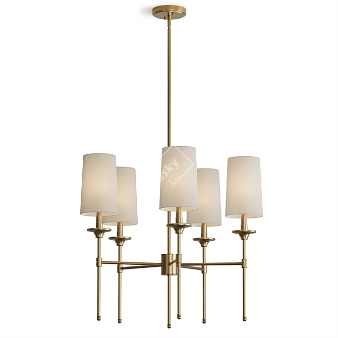 Elegant Decadence Chandelier 5-Light 3D model image 4