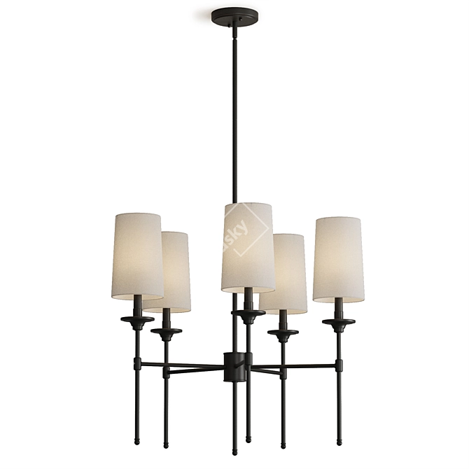 Elegant Decadence Chandelier 5-Light 3D model image 5