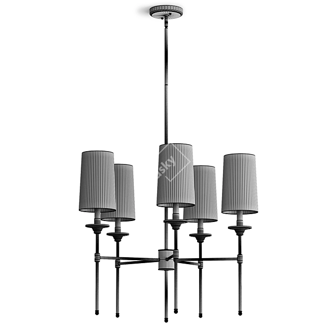 Elegant Decadence Chandelier 5-Light 3D model image 7