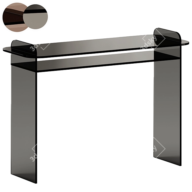 Modern Opal Glass Console Table 3D model image 1
