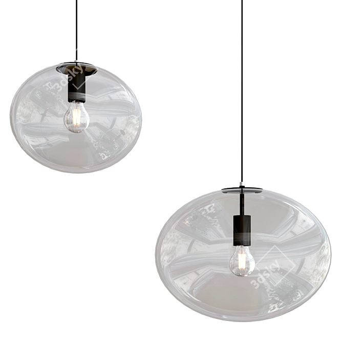 Blown Glass Pendant Lamp Galaxy 3D model image 1