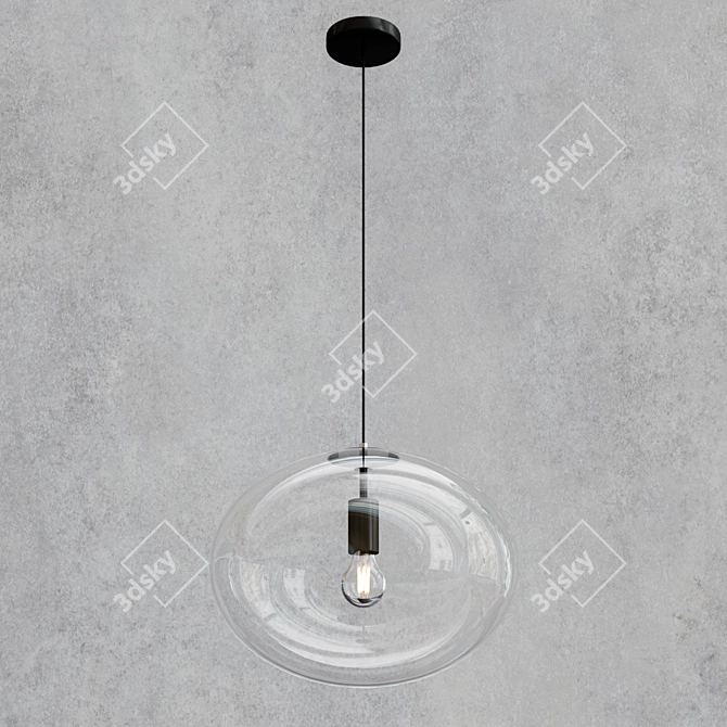 Blown Glass Pendant Lamp Galaxy 3D model image 2