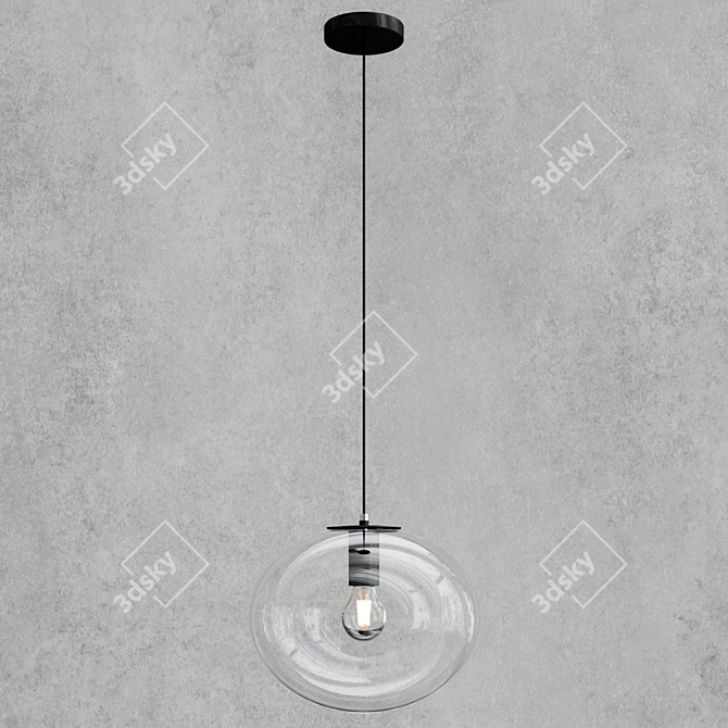 Blown Glass Pendant Lamp Galaxy 3D model image 3