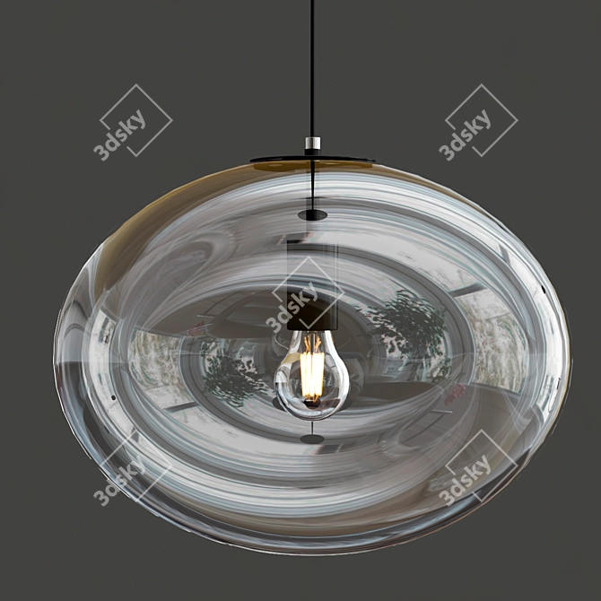 Blown Glass Pendant Lamp Galaxy 3D model image 5