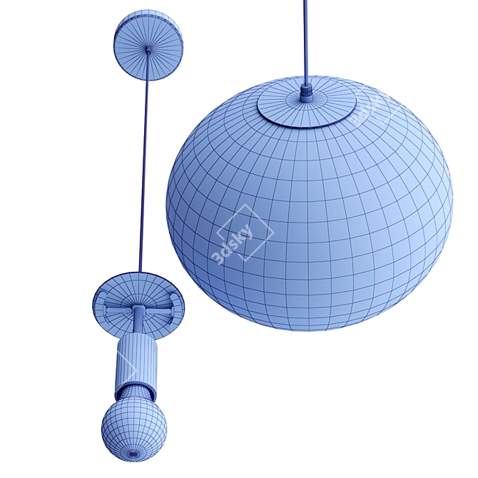 Blown Glass Pendant Lamp Galaxy 3D model image 6