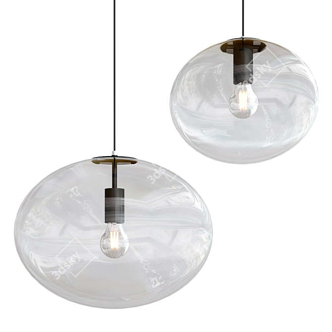 Blown Glass Pendant Lamp Galaxy 3D model image 7