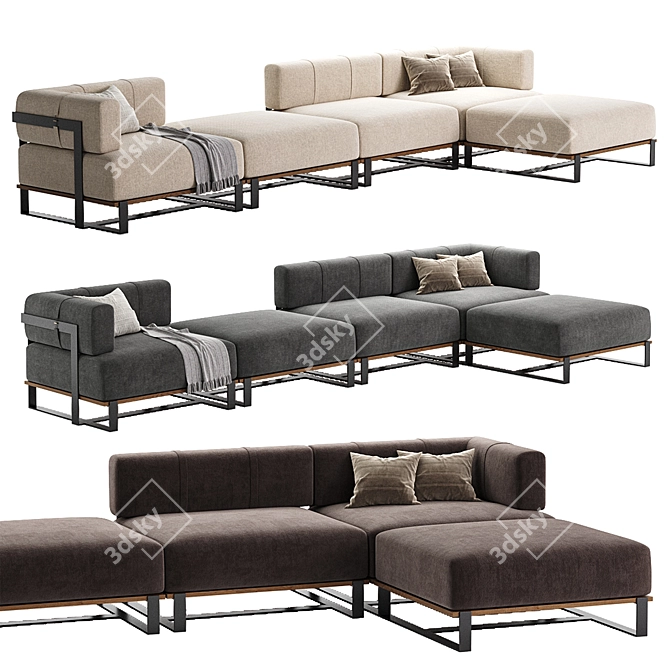 Modern Outdoor SALIM Sofa Set 3D model image 1