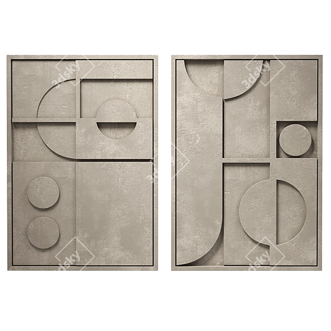 Sculpted Shape Relief Set 3D model image 1