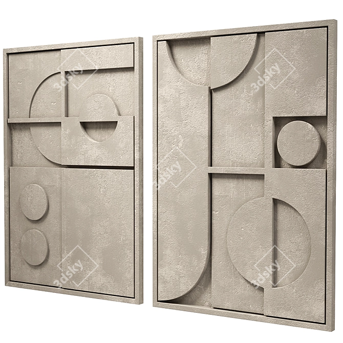 Sculpted Shape Relief Set 3D model image 2