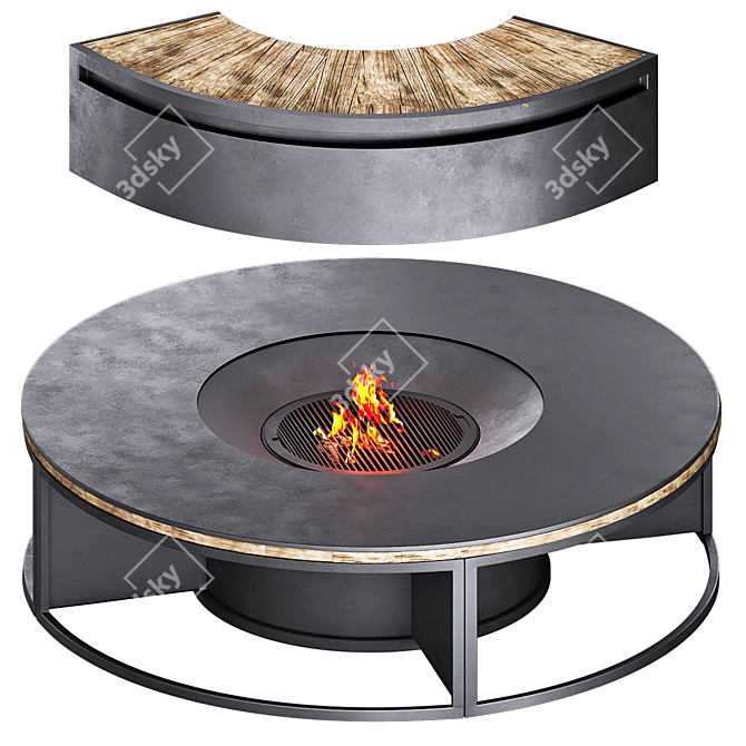 Modern Fireplace Design 3D Model 3D model image 1