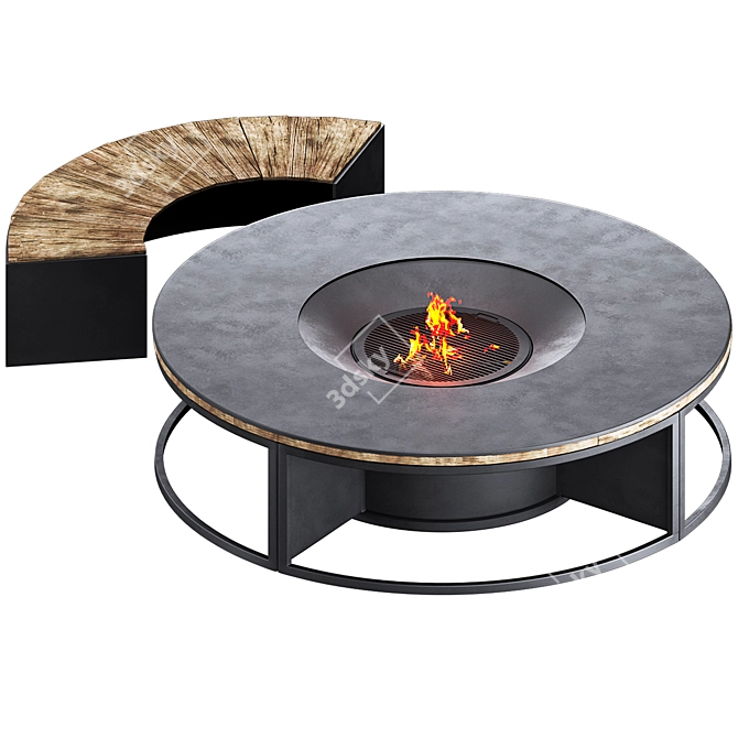 Modern Fireplace Design 3D Model 3D model image 2