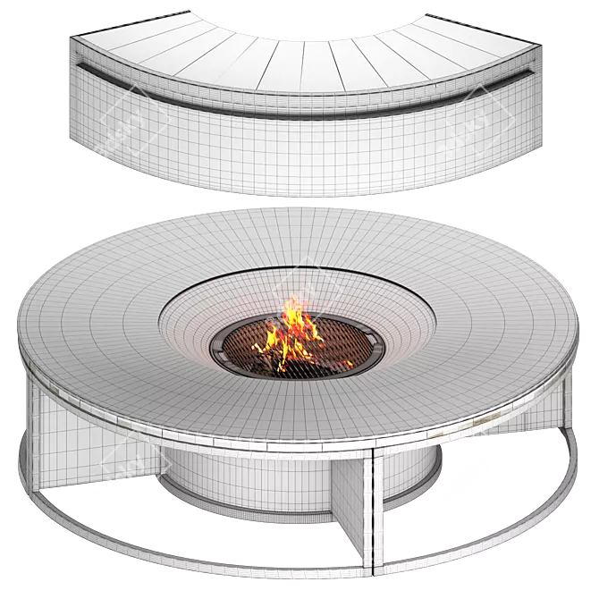 Modern Fireplace Design 3D Model 3D model image 3