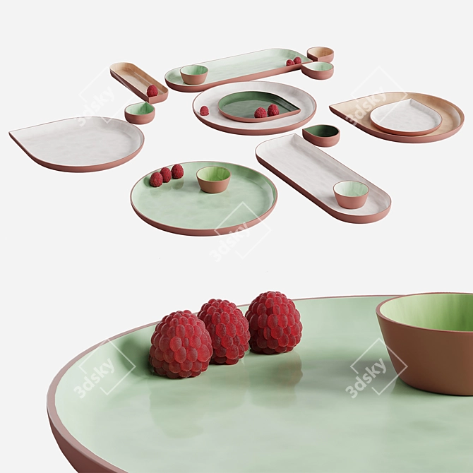 Modern Elegance ONA Kitchenware Set 3D model image 1