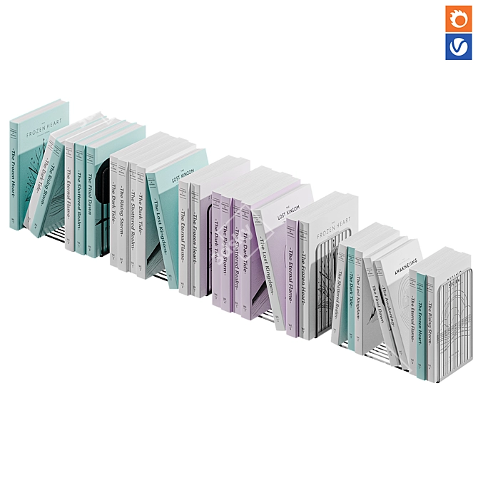 Texture-Ready Book Set Model 3D model image 1