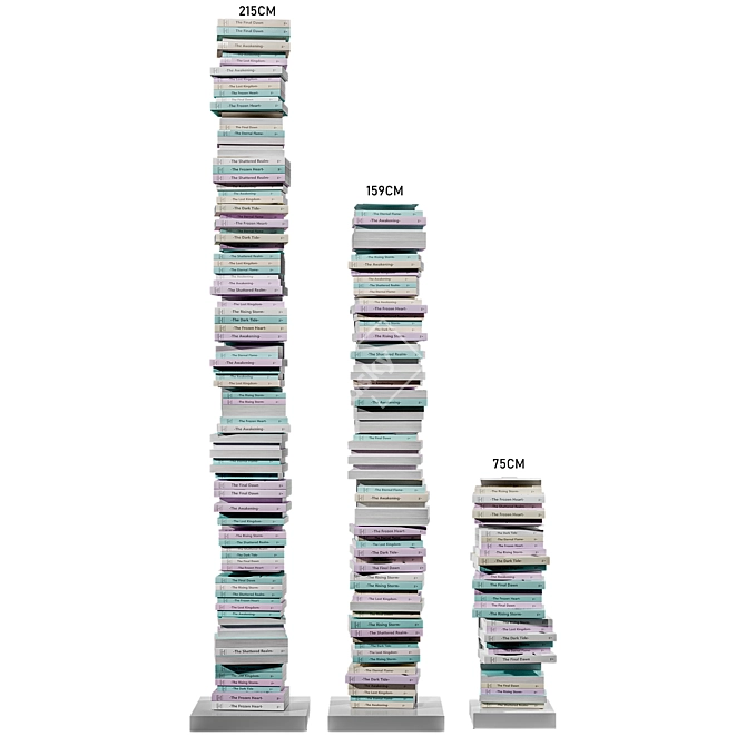 Book Set-05 Repositionable Design Shelf 3D model image 2