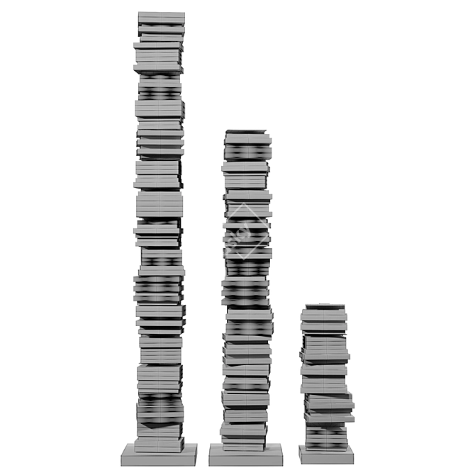 Book Set-05 Repositionable Design Shelf 3D model image 4