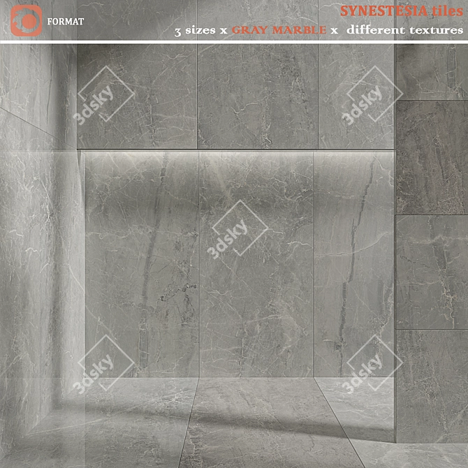 SYNESTESIA Gray Marble Statuario Tiles 3D model image 3