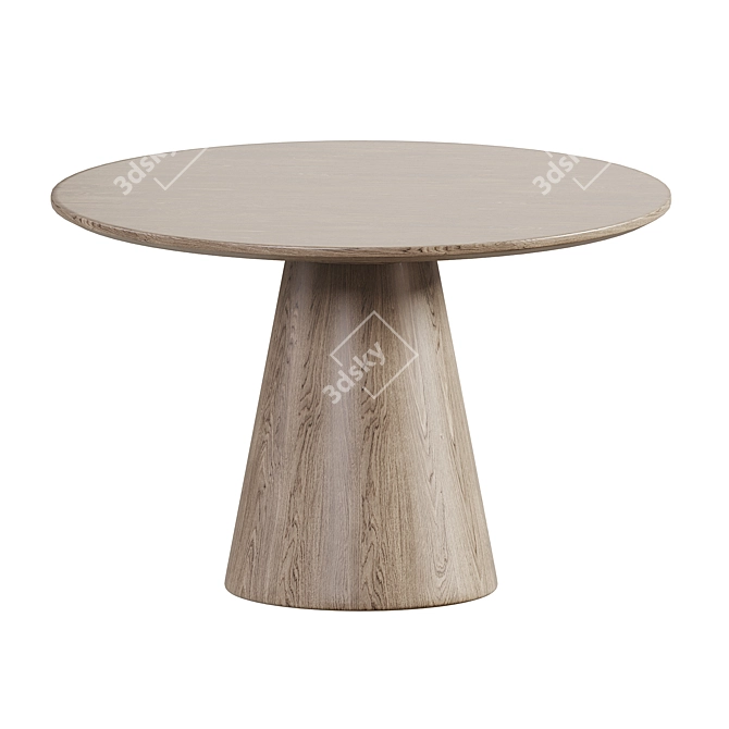 Scandi Round Dining Set Ash 3D model image 4