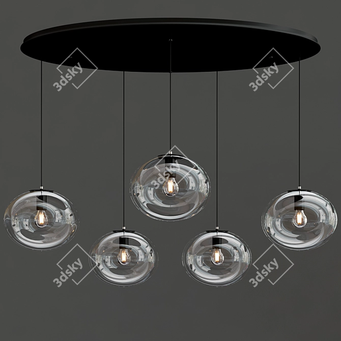 Galaxy Pendant Lamp: Elegant Illumination 3D model image 2