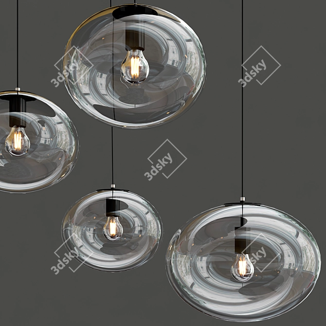 Galaxy Pendant Lamp: Elegant Illumination 3D model image 4