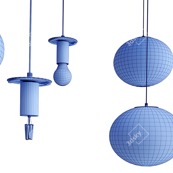 Galaxy Pendant Lamp: Elegant Illumination 3D model image 6