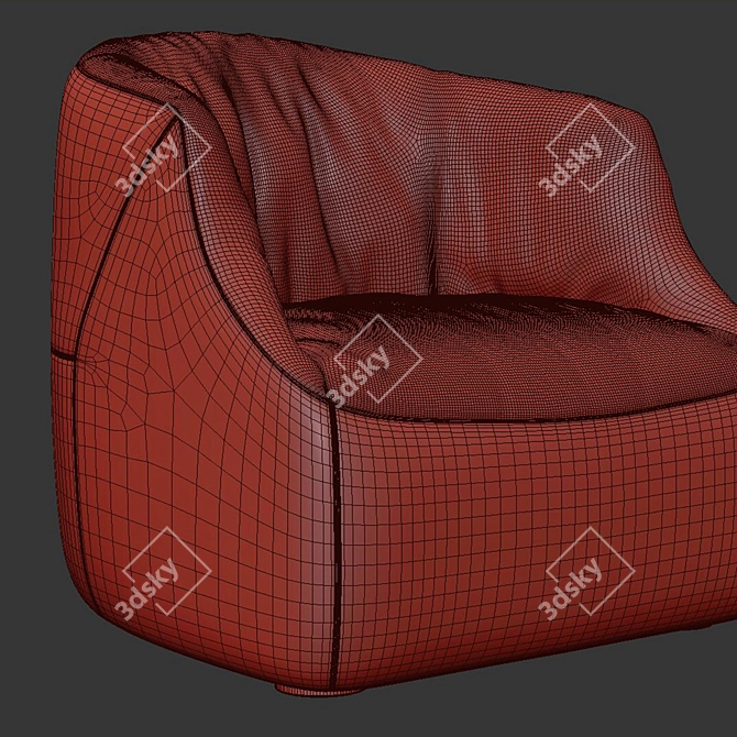 Unique Blob Armchair Design 3D model image 5