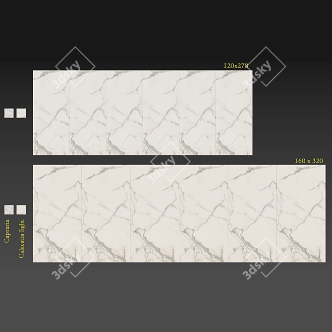 Ethereal Marble Tile Collection 3D model image 4