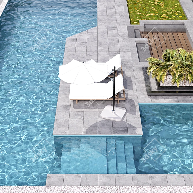 Modern Pool No110 - VRay & Corona 3D model image 4