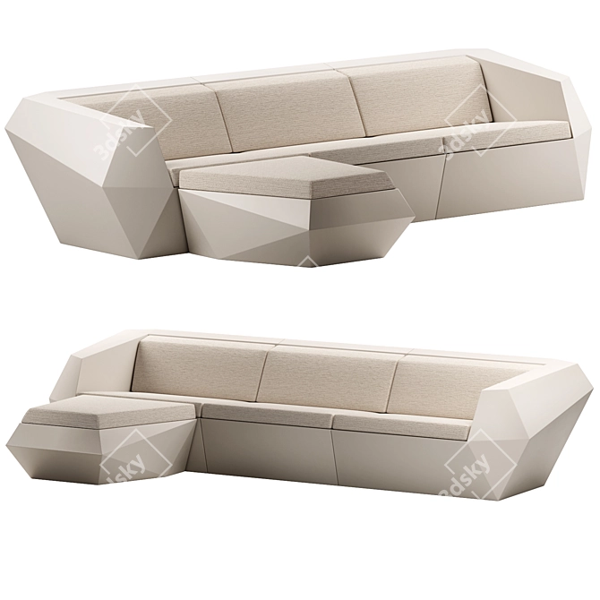 Vondom FAZ 4 Modular Sofa 3D model image 1
