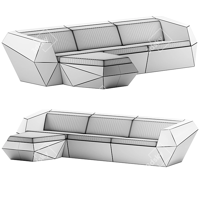 Vondom FAZ 4 Modular Sofa 3D model image 5