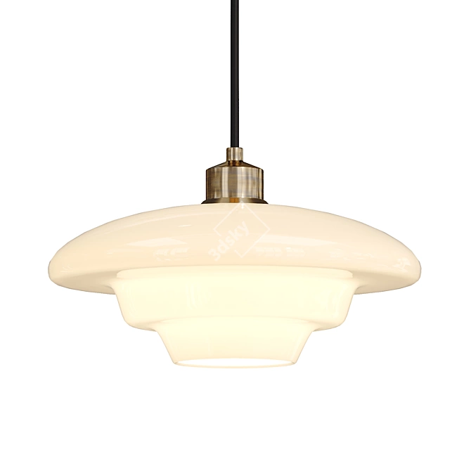 Deco Milk Glass Pendant Light 3D model image 3