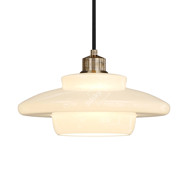 Deco Milk Glass Pendant Light 3D model image 4