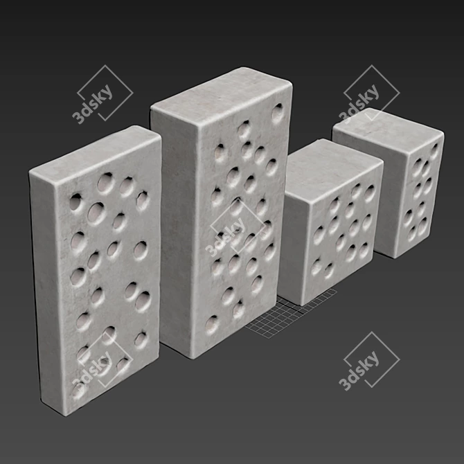 Polygon Stone Decor Set 3D model image 5