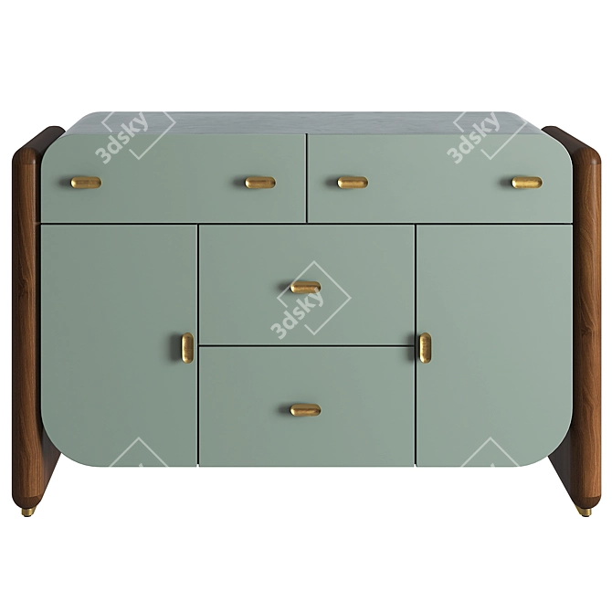 Sleek Eucalyptus Buffet Display 3D model image 2