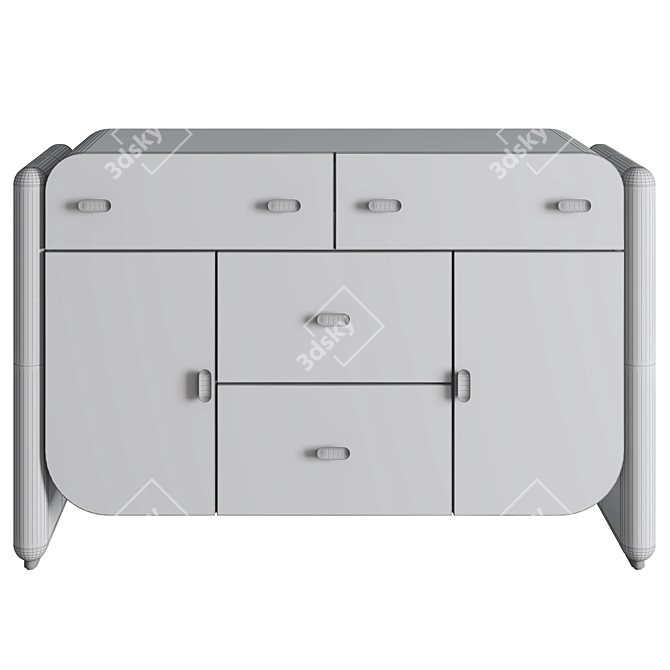 Sleek Eucalyptus Buffet Display 3D model image 3